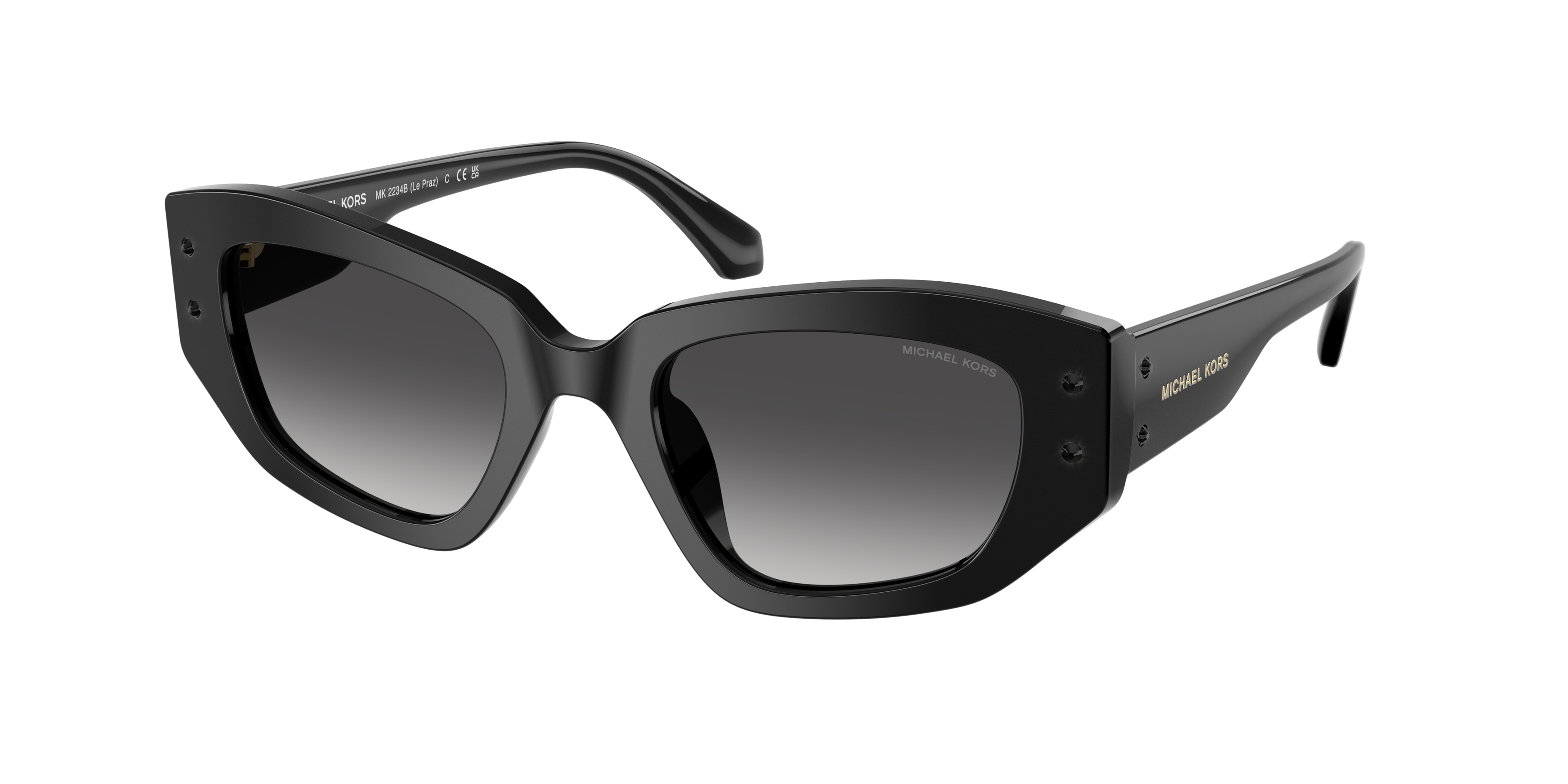Michael Kors Damen MK2234B Le Praz 30058G Sonnenbrillen Acetat Schwarz Grau Geometrisch Normal Schattiert-image